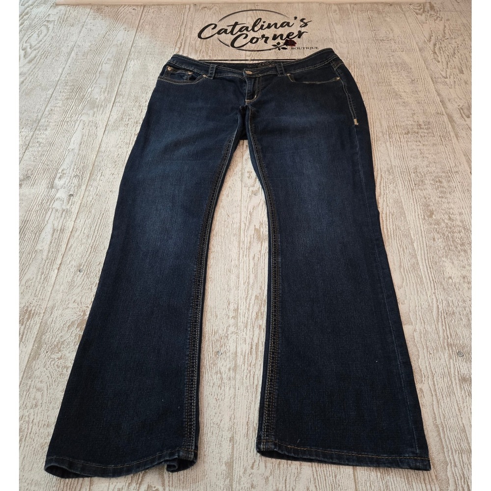 Melissa McCarthy Seven 7 Bootcut Dark Indigo Stretch Cowgirl Jeans Classic 16W